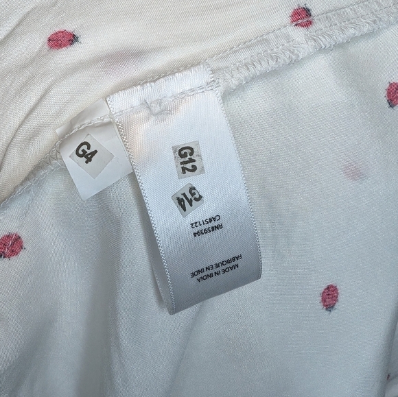 BeachLunchLounge White with Ladybugs Boyfriend Button Down Long Sleeve Shirt M - Picture 14 of 16